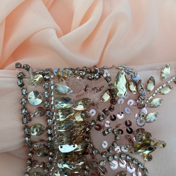 Beaded light pink flowy prom/wedding guest dress. - Picture 9 of 9